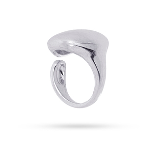Women's Sculptural Ring Waves Pebble BAN084PL 316L Steel Anartxy